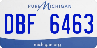 MI license plate DBF6463
