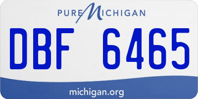 MI license plate DBF6465