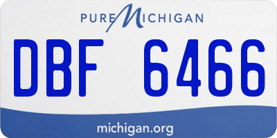 MI license plate DBF6466
