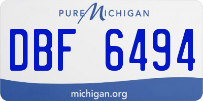 MI license plate DBF6494