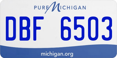 MI license plate DBF6503