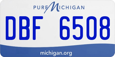 MI license plate DBF6508