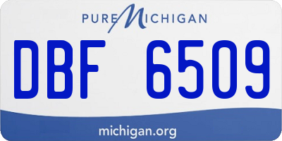 MI license plate DBF6509