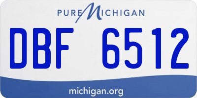 MI license plate DBF6512