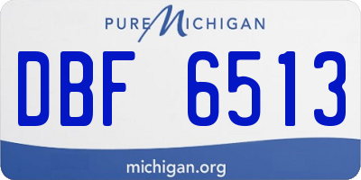 MI license plate DBF6513