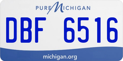 MI license plate DBF6516