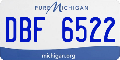 MI license plate DBF6522