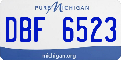 MI license plate DBF6523