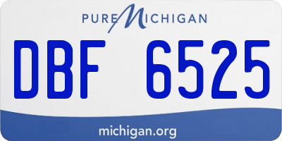 MI license plate DBF6525