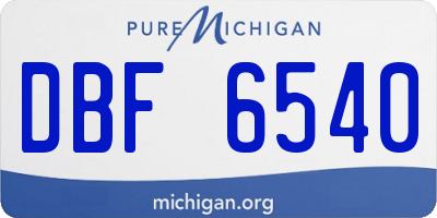 MI license plate DBF6540
