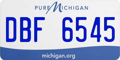 MI license plate DBF6545