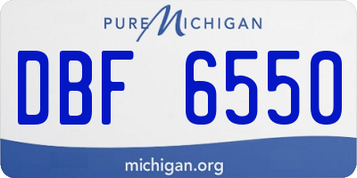 MI license plate DBF6550