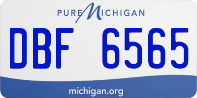 MI license plate DBF6565