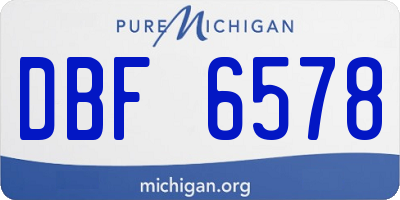 MI license plate DBF6578