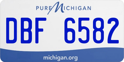 MI license plate DBF6582