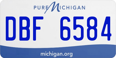 MI license plate DBF6584