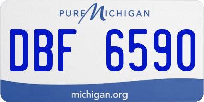 MI license plate DBF6590