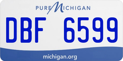MI license plate DBF6599