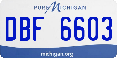 MI license plate DBF6603