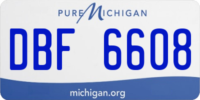 MI license plate DBF6608