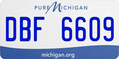 MI license plate DBF6609