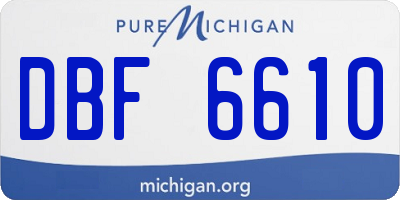 MI license plate DBF6610