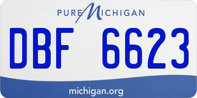 MI license plate DBF6623