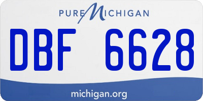 MI license plate DBF6628