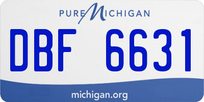 MI license plate DBF6631