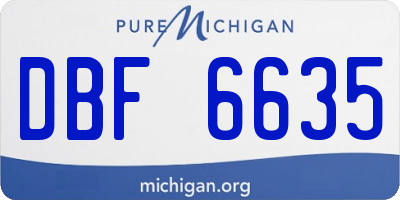 MI license plate DBF6635