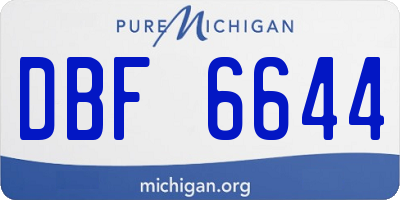MI license plate DBF6644