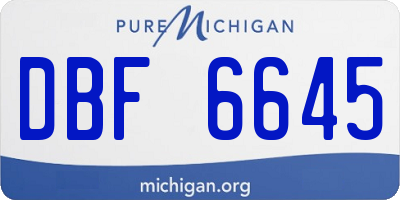 MI license plate DBF6645