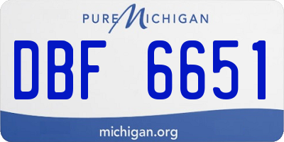 MI license plate DBF6651