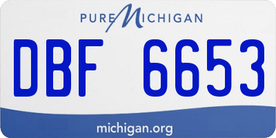 MI license plate DBF6653