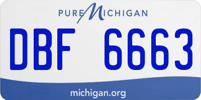 MI license plate DBF6663