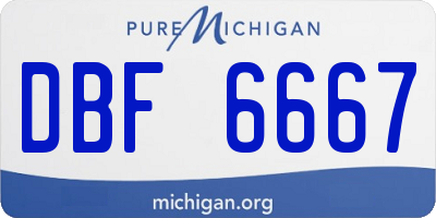 MI license plate DBF6667