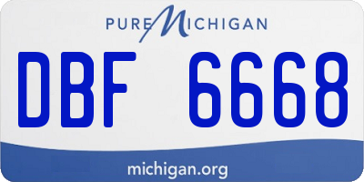 MI license plate DBF6668