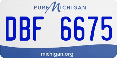MI license plate DBF6675