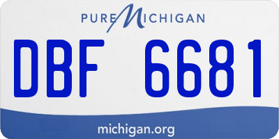 MI license plate DBF6681