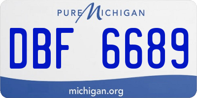 MI license plate DBF6689