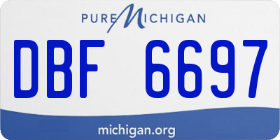 MI license plate DBF6697