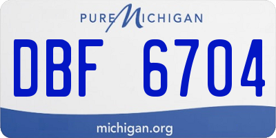 MI license plate DBF6704
