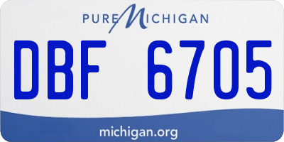 MI license plate DBF6705