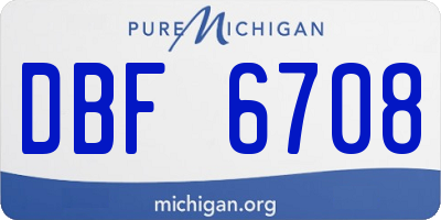 MI license plate DBF6708