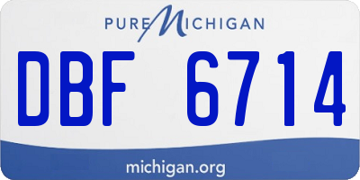 MI license plate DBF6714