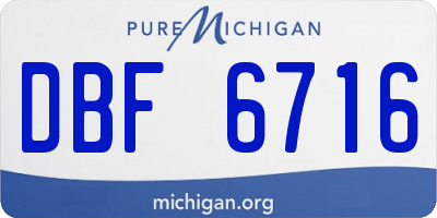 MI license plate DBF6716