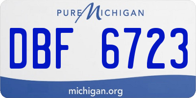 MI license plate DBF6723