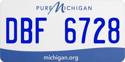 MI license plate DBF6728