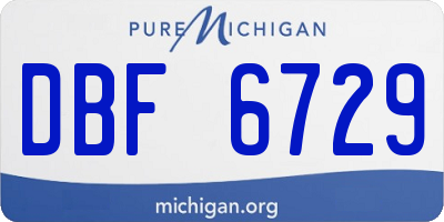 MI license plate DBF6729
