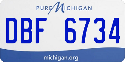 MI license plate DBF6734